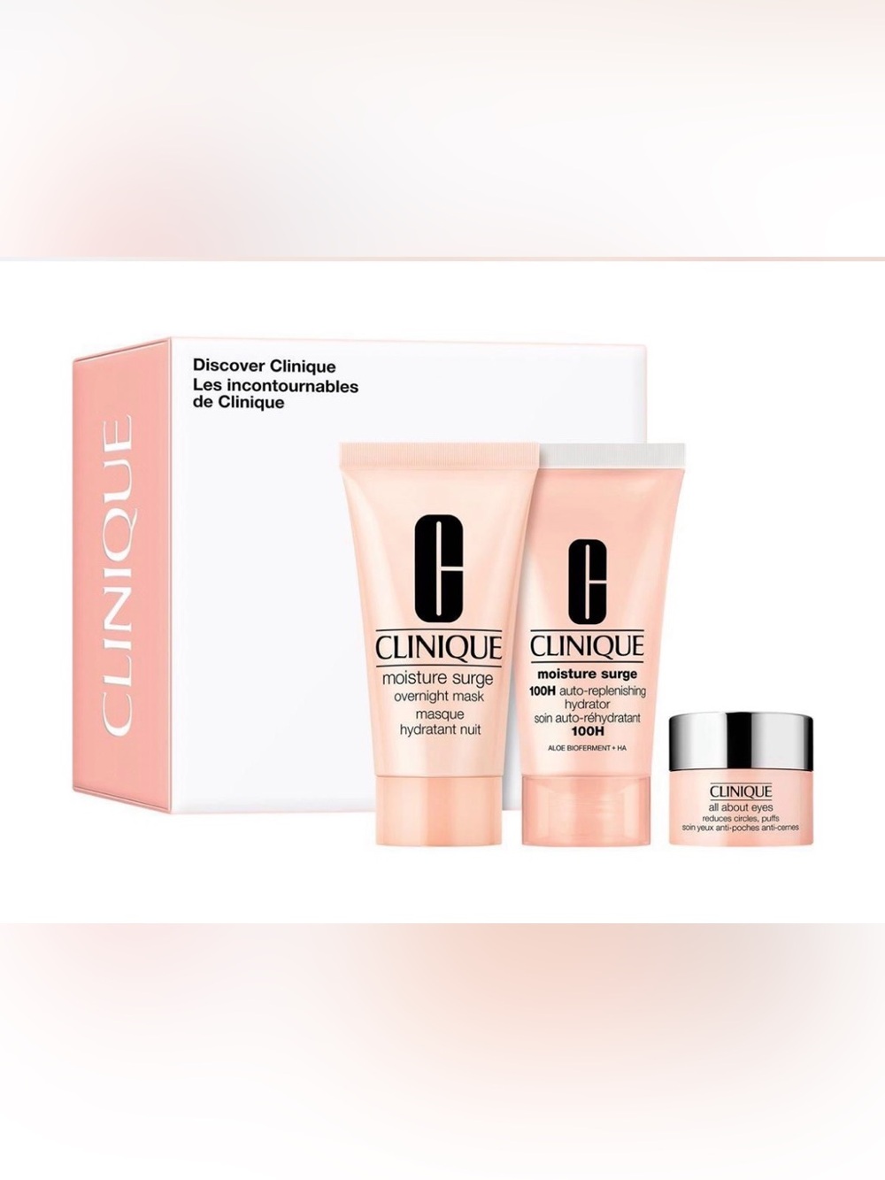 Clinique Moisture Surge Set 100H Hydrator/Overnight Mask/Eye Cream NEW -travel